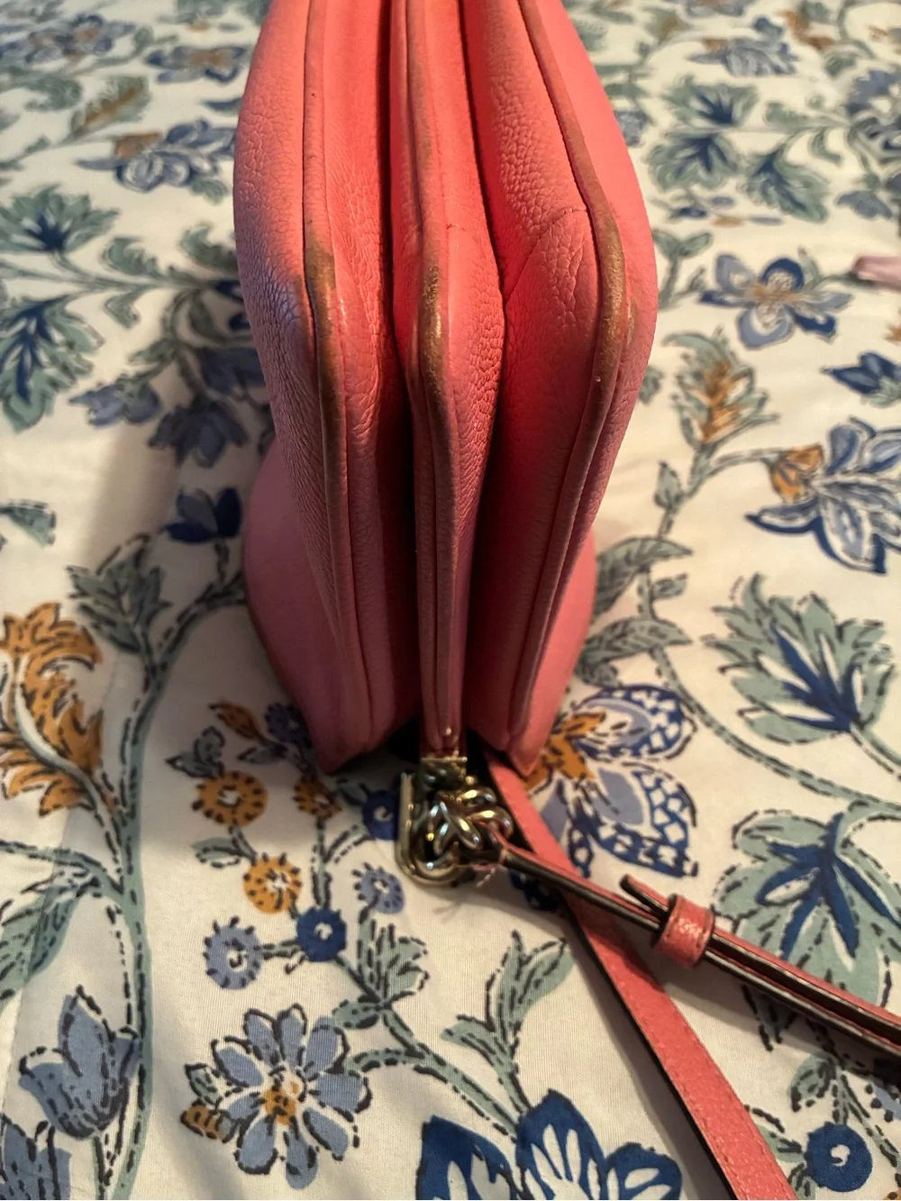 kate spade Pink Leather Crossbody with Chain Accents